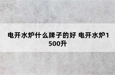 电开水炉什么牌子的好 电开水炉1500升